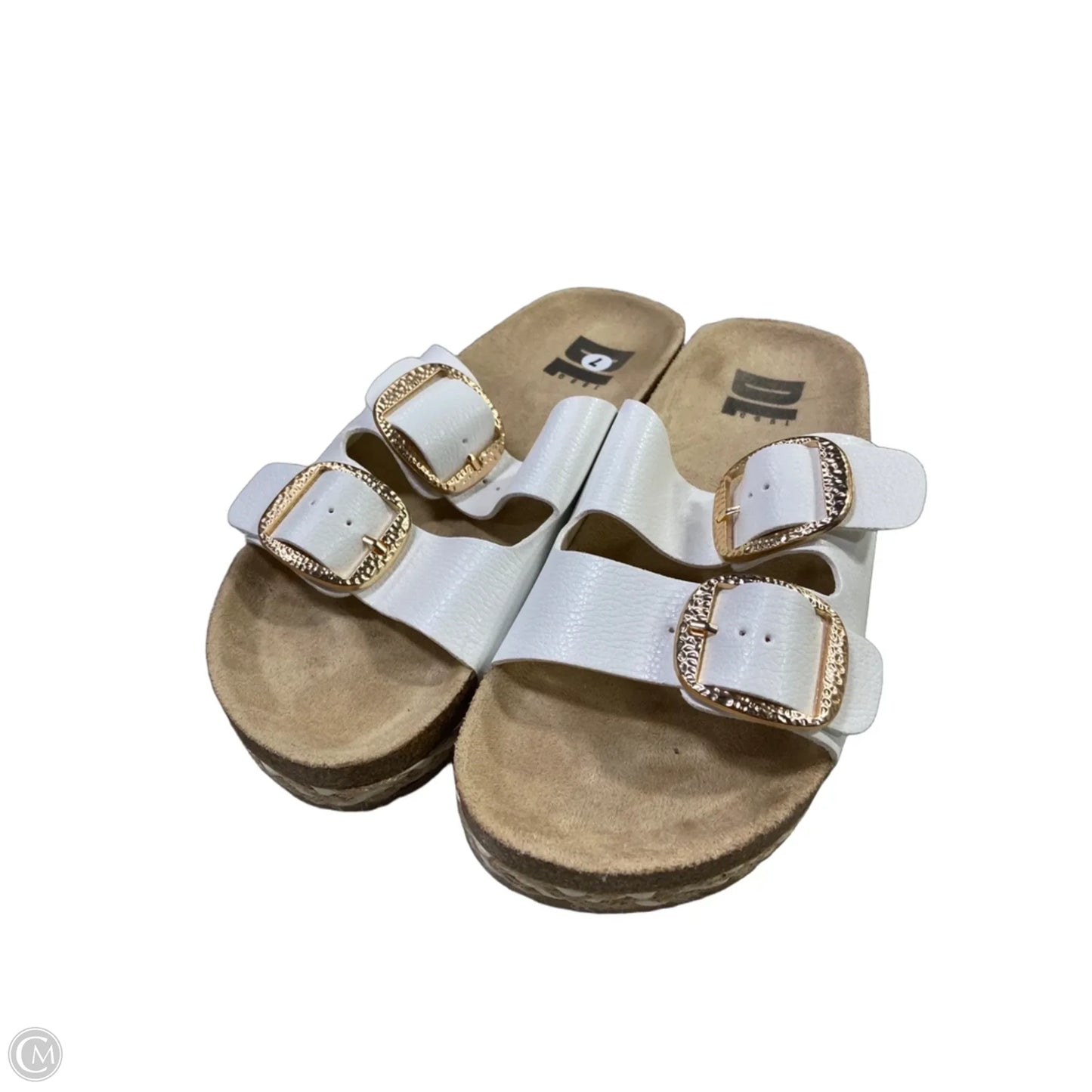 Sandals Flats By Clothes Mentor In White, Size: 7