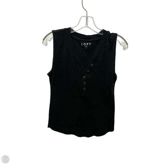 Top Sleeveless By Loft In Black, Size: L