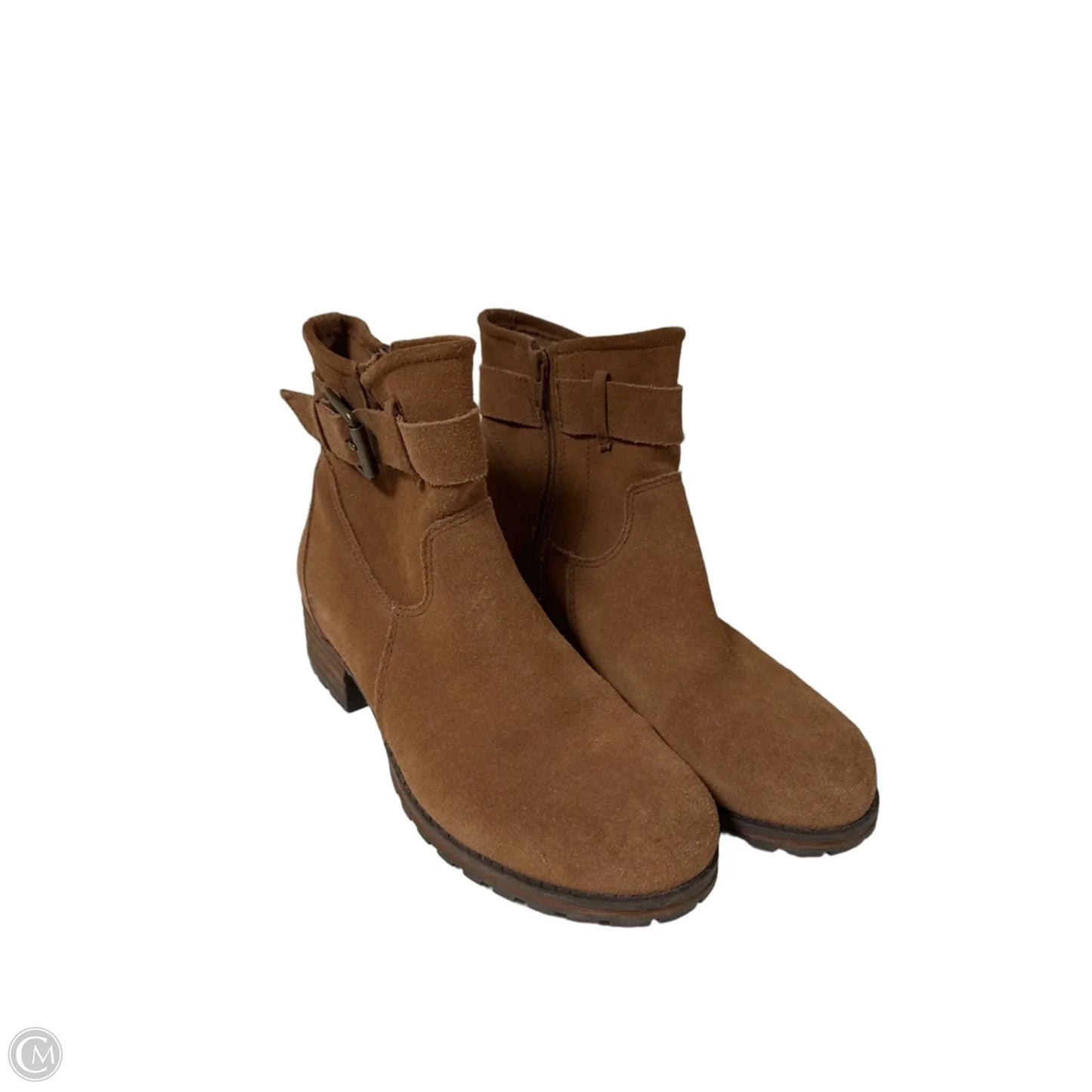 Boots Ankle Flats By Clarks In Brown, Size: 7