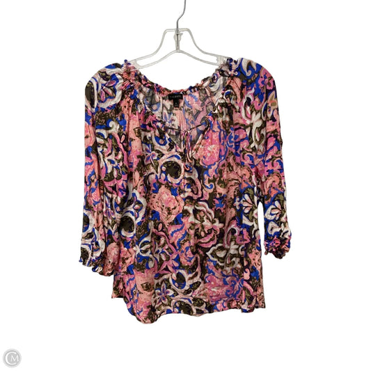 Top 3/4 Sleeve By Talbots In Multi-colored, Size: M