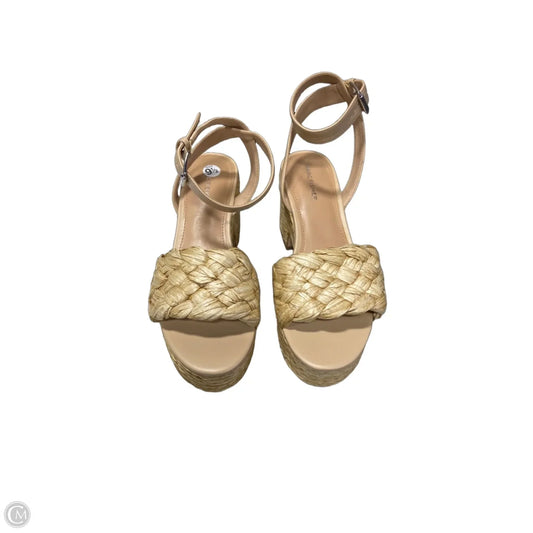 Sandals Heels Wedge By Marc Fisher In Beige, Size: 9.5