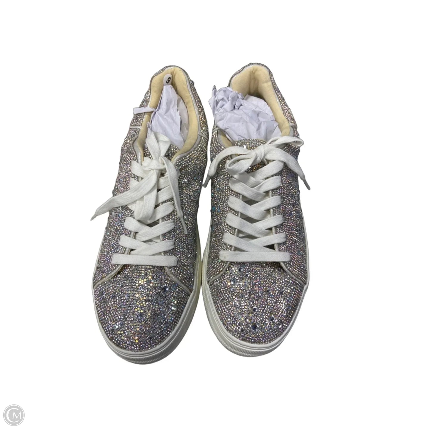 Shoes Sneakers By Betsey Johnson In Silver, Size: 9