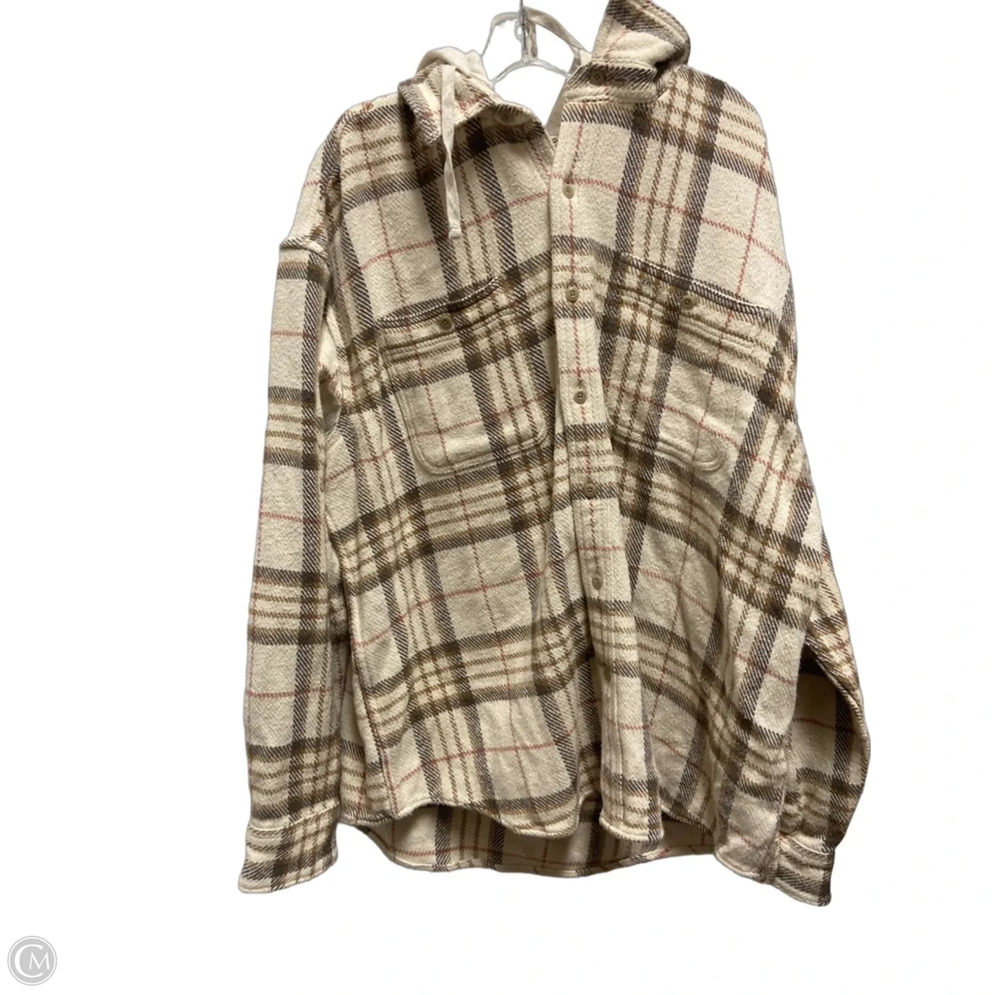 Jacket Shirt By American Eagle In Beige, Size: Xxl