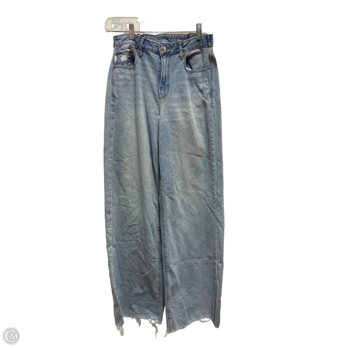 Jeans Wide Leg By American Eagle In Blue Denim, Size: L