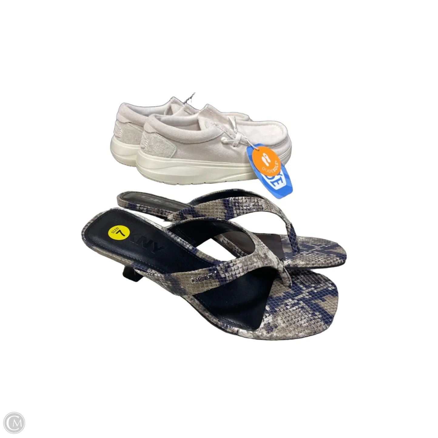 Sandals Heels Kitten By Dkny In Snakeskin Print, Size: 7
