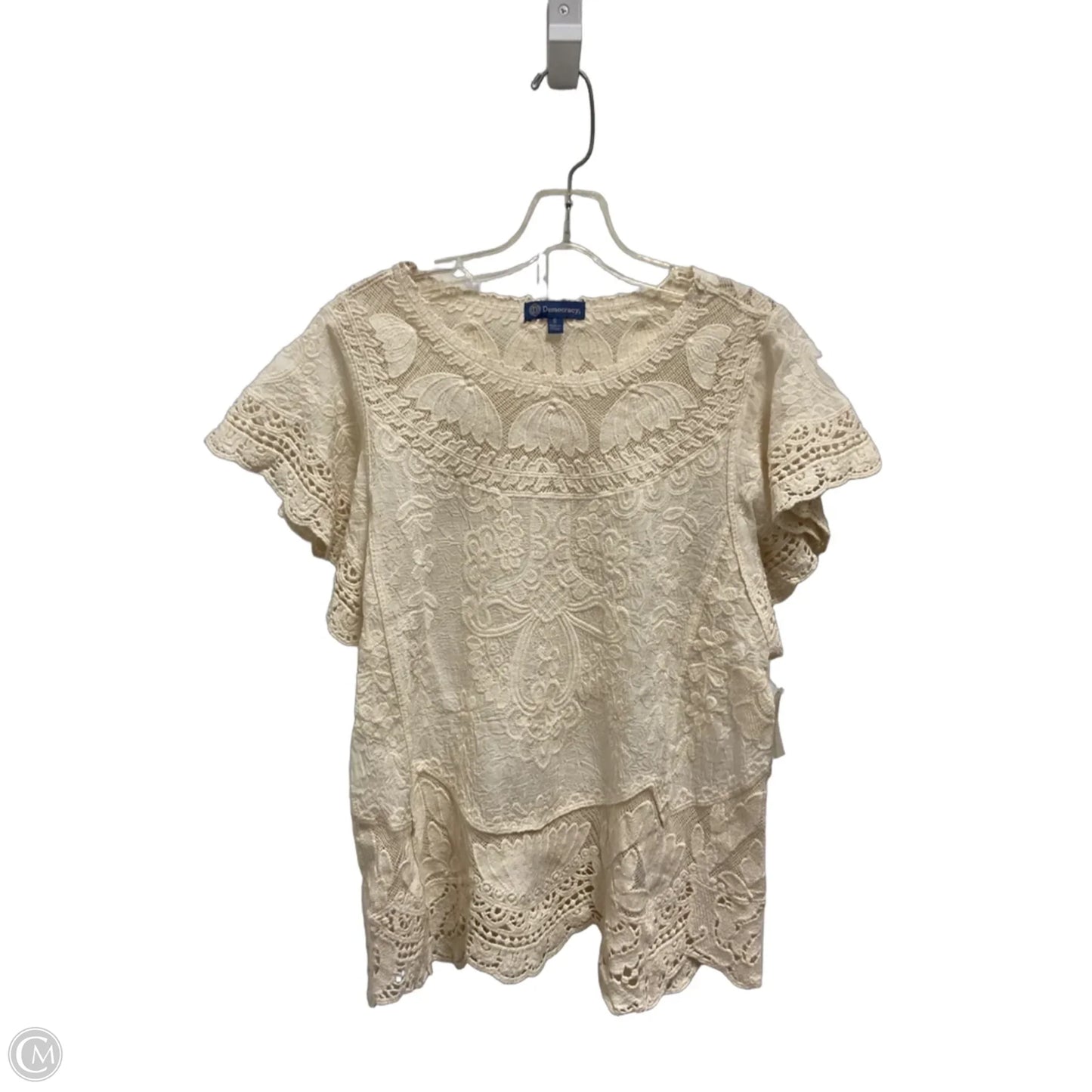 Top Short Sleeve By Democracy In Beige, Size: S