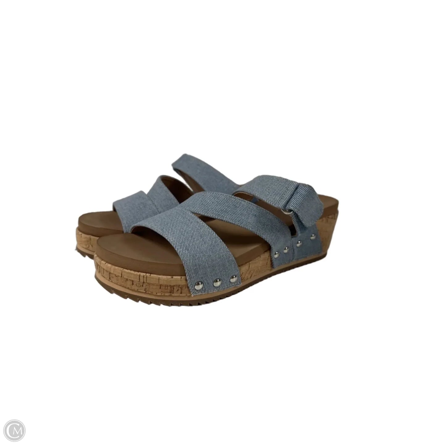 Sandals Heels Block By Corkys In Blue Denim, Size: 10
