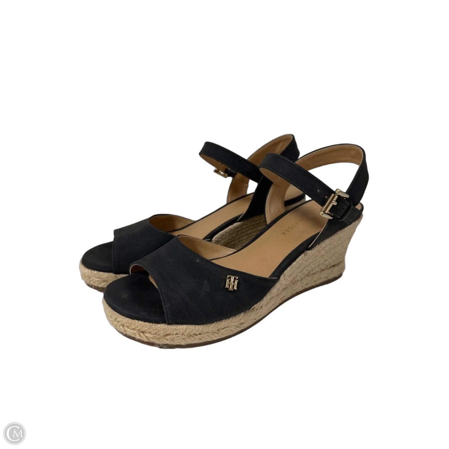 Sandals Heels Wedge By Tommy Hilfiger In Black, Size: 6.5
