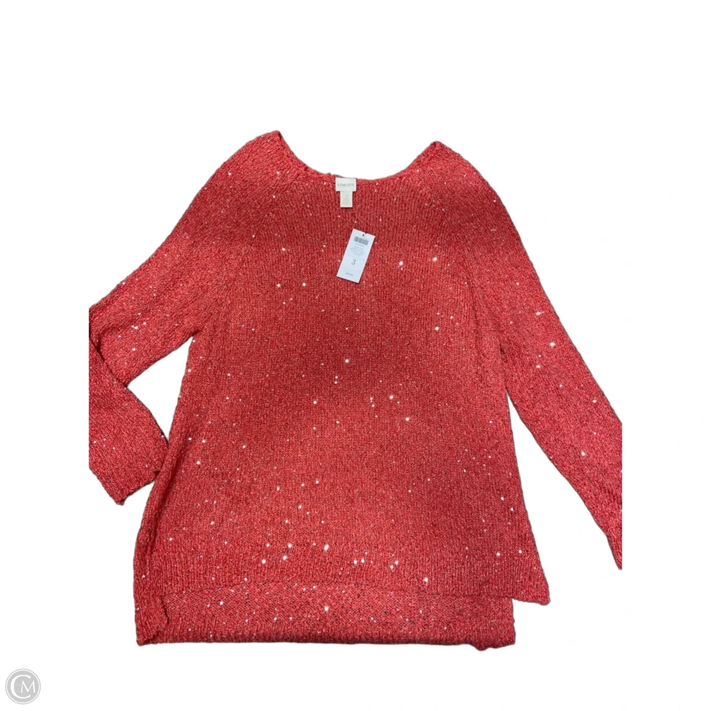 Sweater By Chicos In Coral, Size: Xl