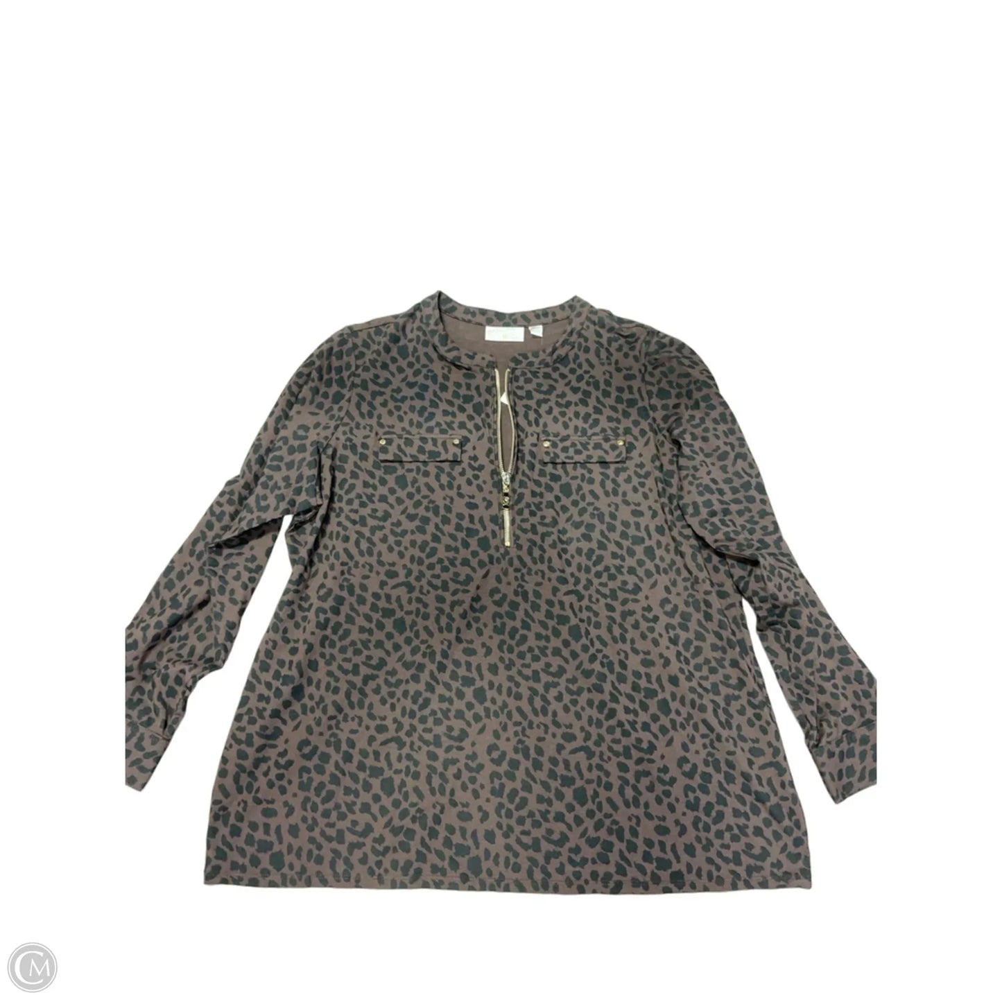 Top Long Sleeve By Belle In Black & Brown, Size: Xl