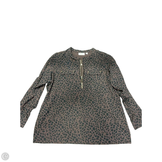 Top Long Sleeve By Belle In Black & Brown, Size: Xl