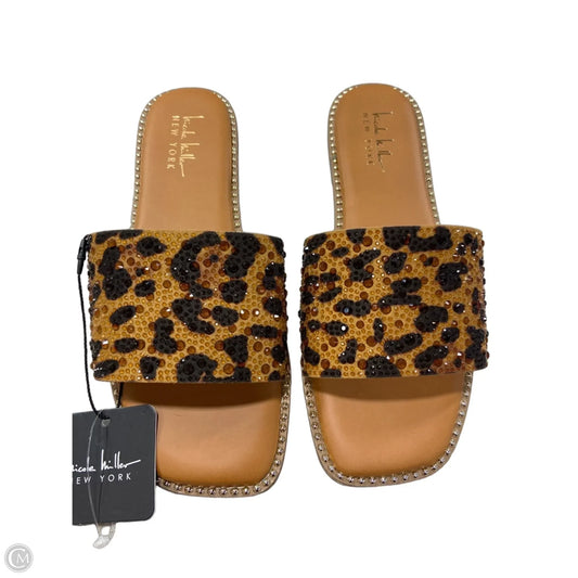 Sandals Flats By Nicole Miller In Animal Print, Size: 7.5