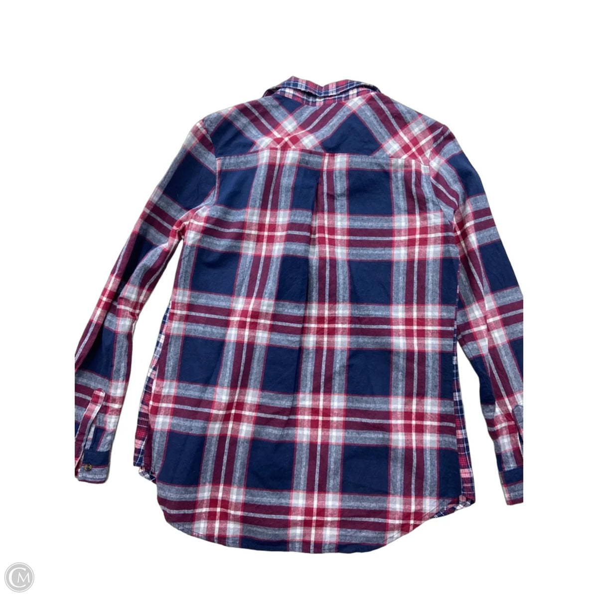 Top Long Sleeve By Clothes Mentor In Plaid Pattern, Size: L