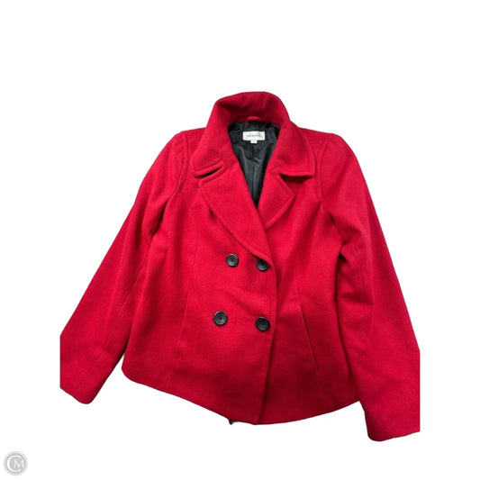 Coat Peacoat By Merona In Red, Size: Xl