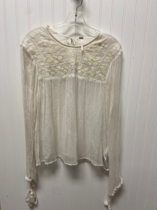 Top Long Sleeve By Free People In White, Size: L