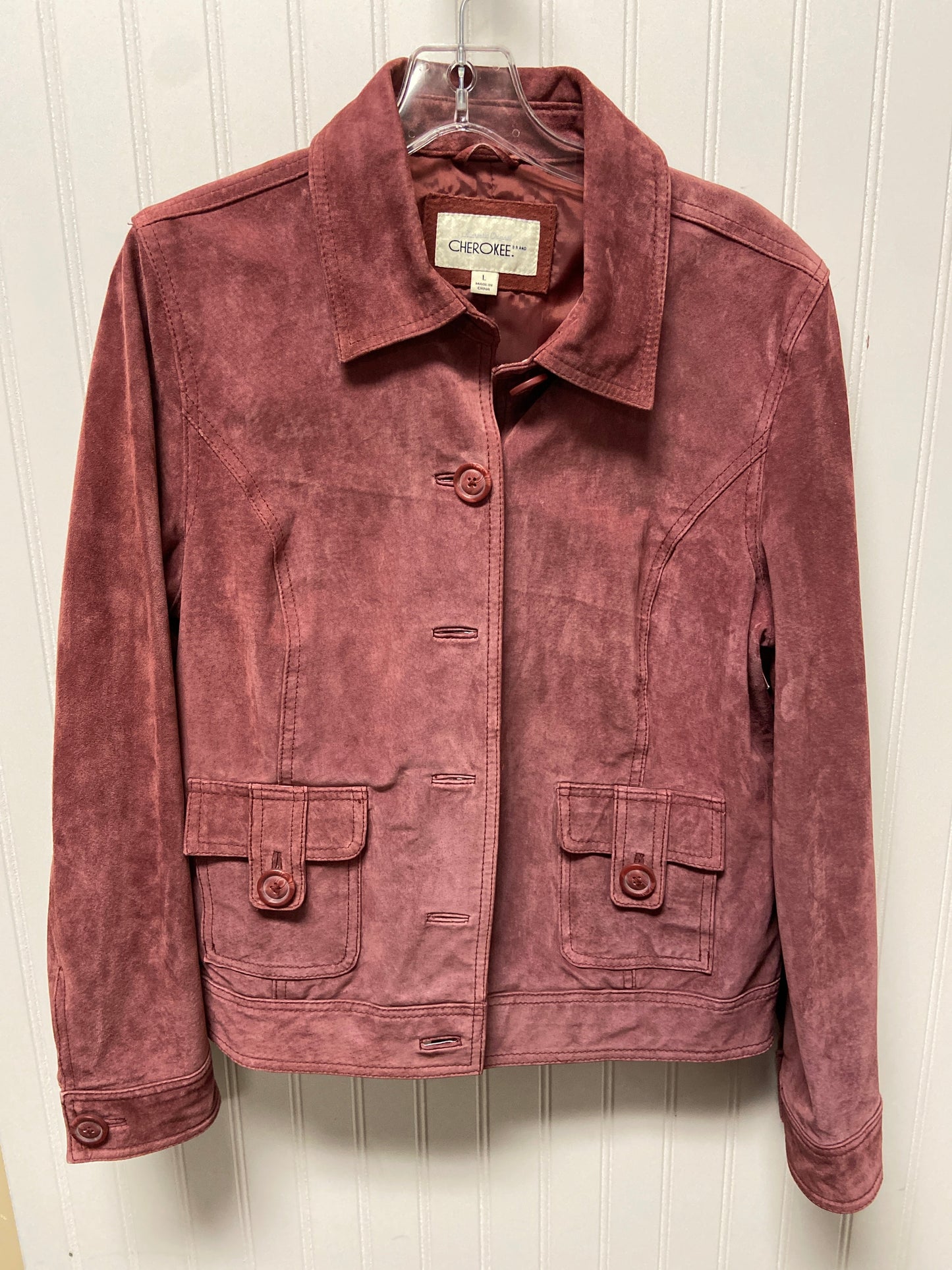 Jacket Other By Cherokee In Brick Red, Size: L