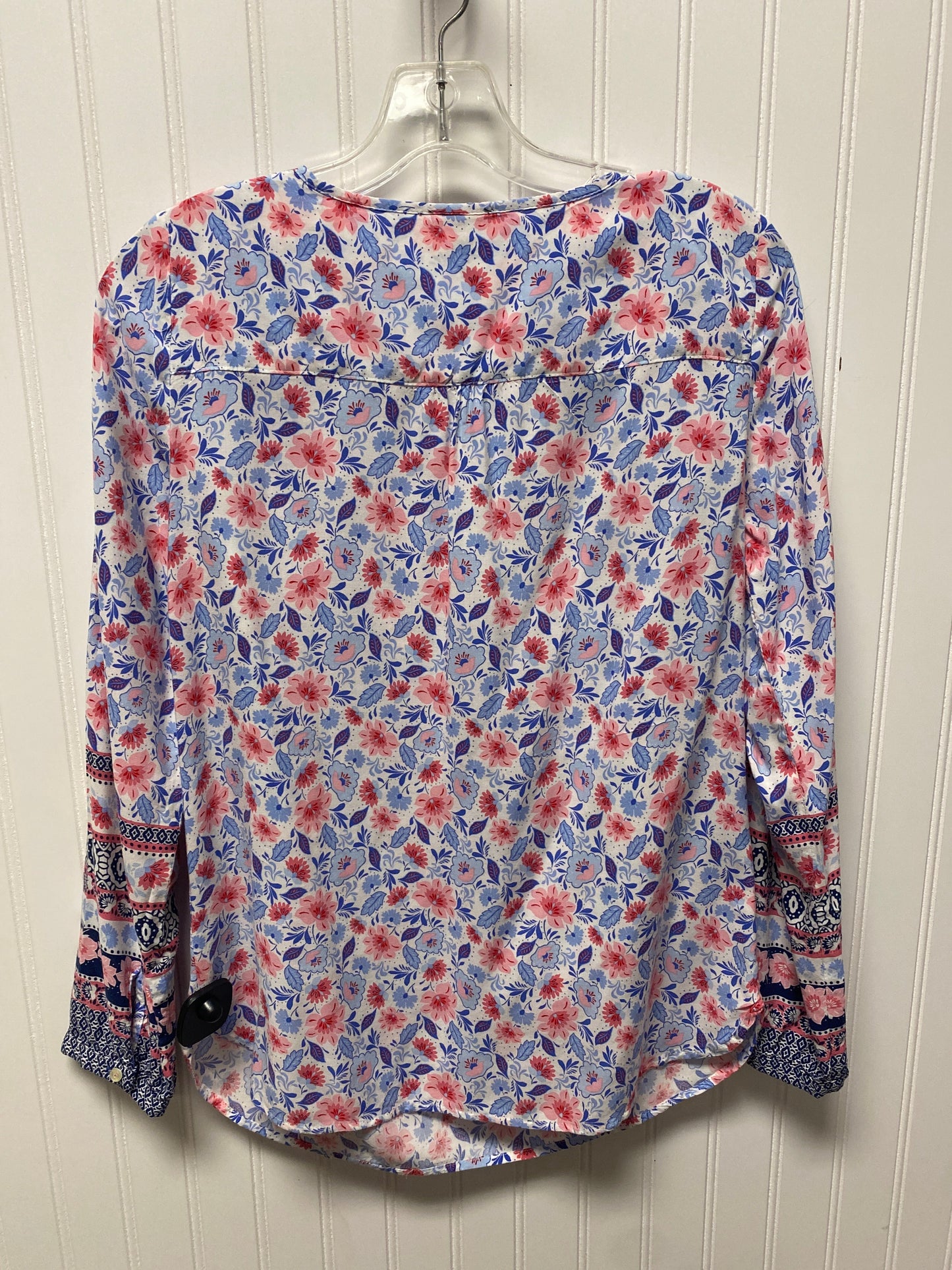 Top Long Sleeve By Talbots O In Blue White, Size: Xs