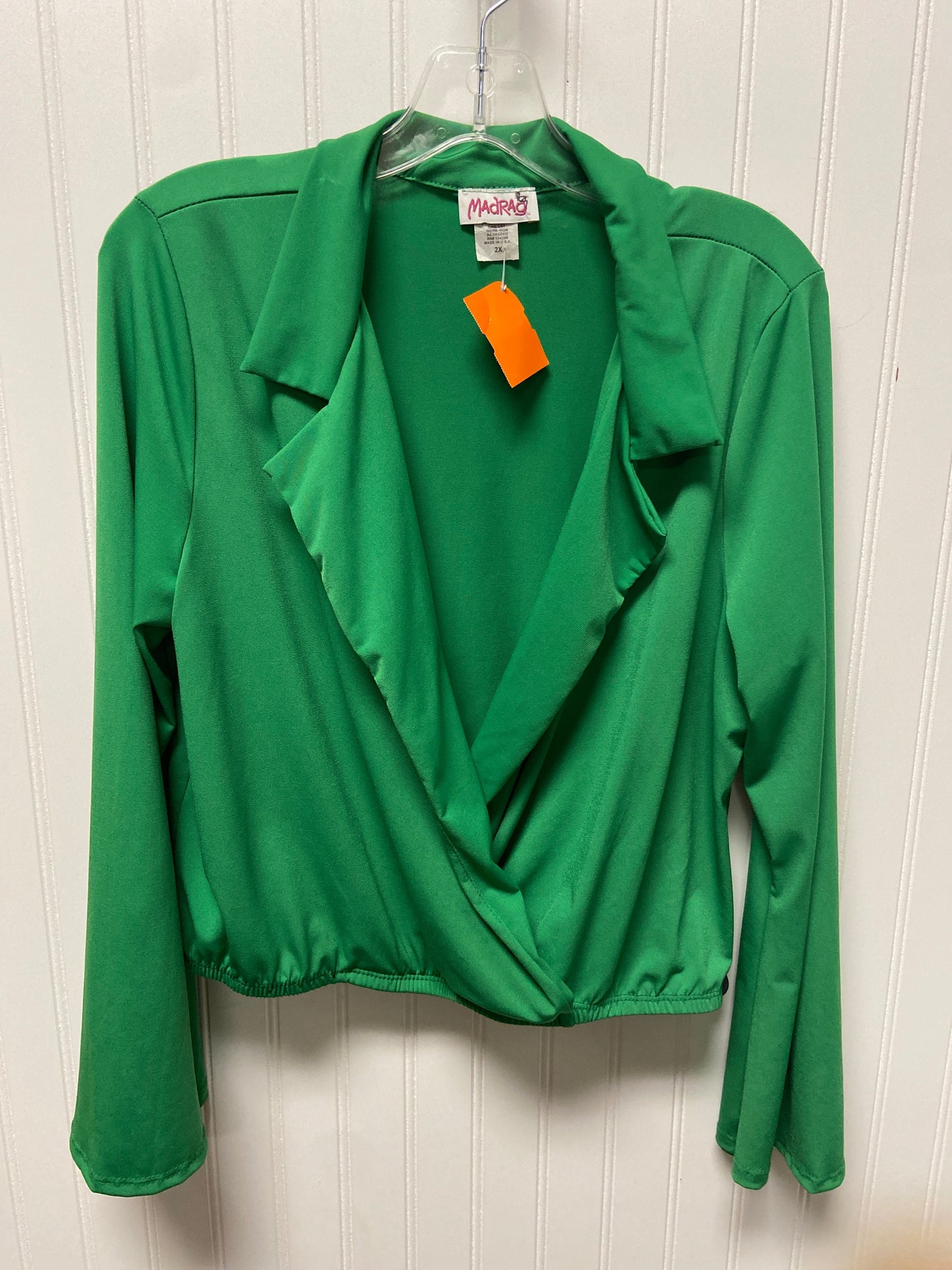 Top Long Sleeve By Clothes Mentor In Green, Size: 2x