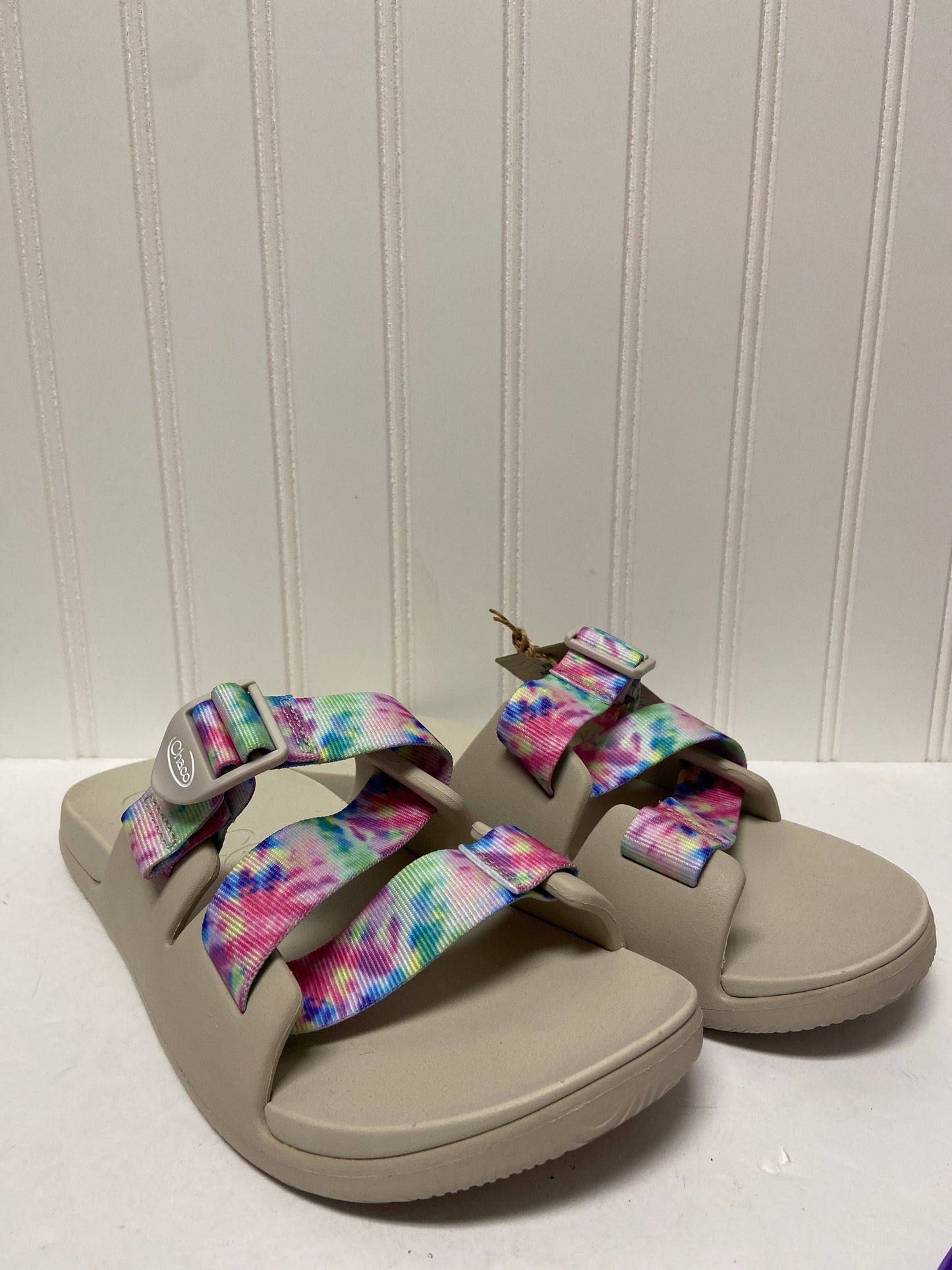 Beige Sandals Flats Chacos, Size 10