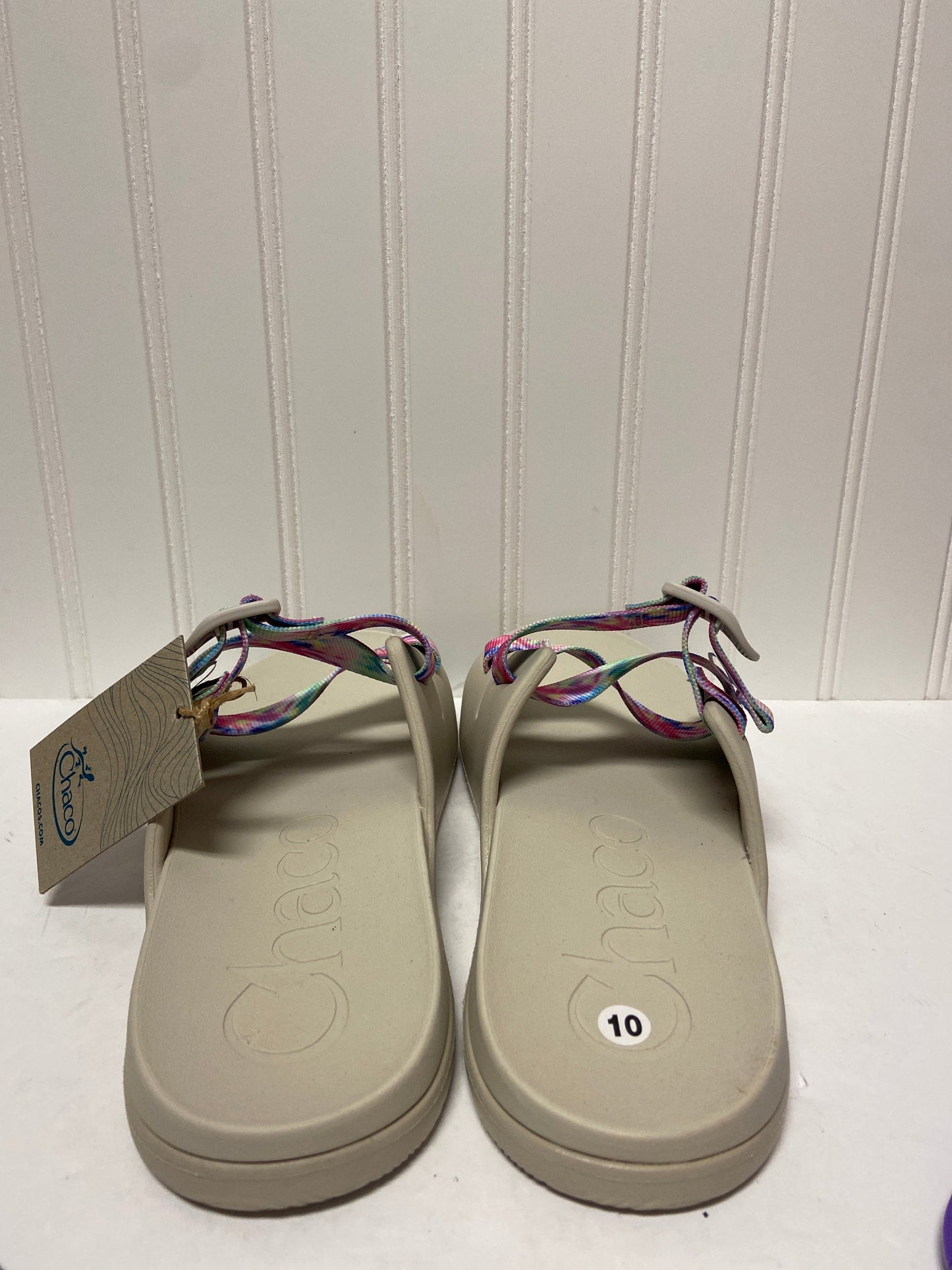 Beige Sandals Flats Chacos, Size 10