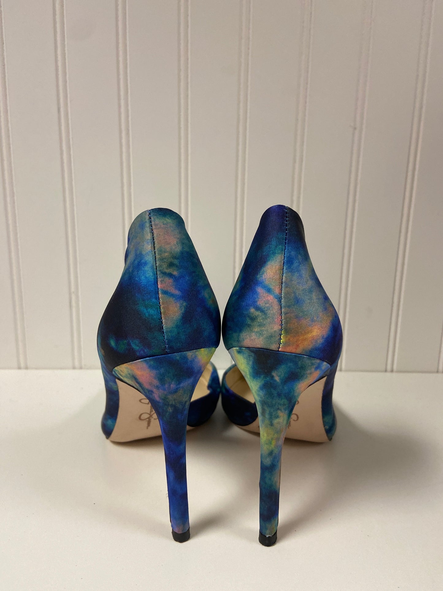 Blue & Green Sandals Heels Stiletto Jessica Simpson, Size 8