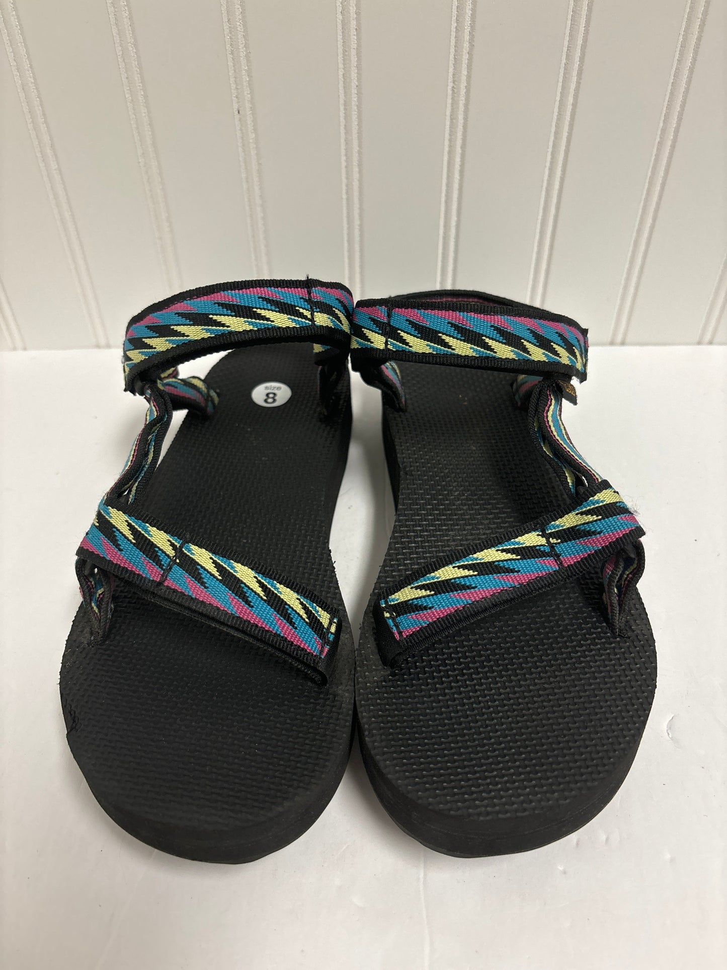 Black Sandals Flats Teva, Size 8