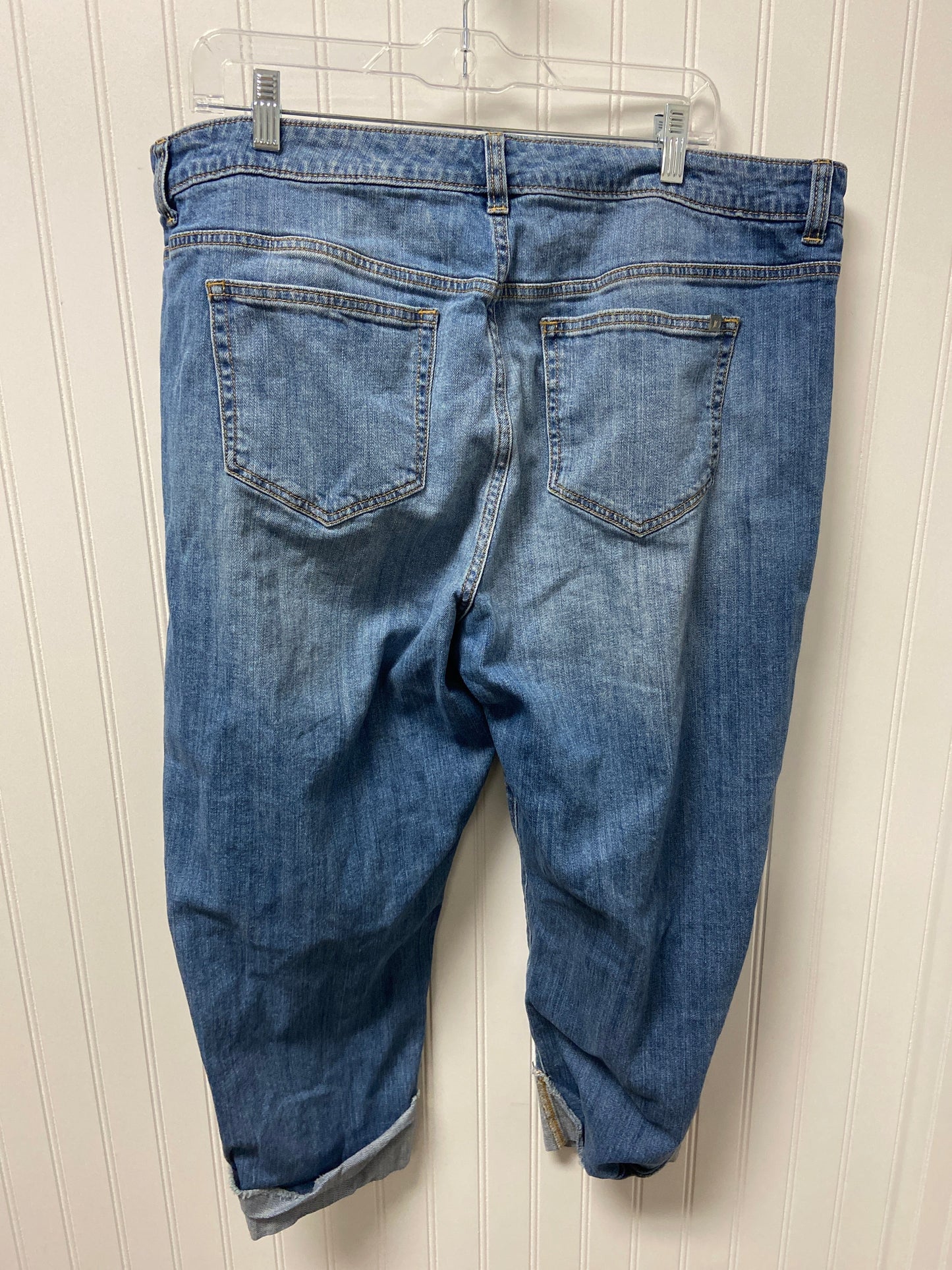 Blue Denim Jeans Cropped Jennifer Lauren, Size 18w
