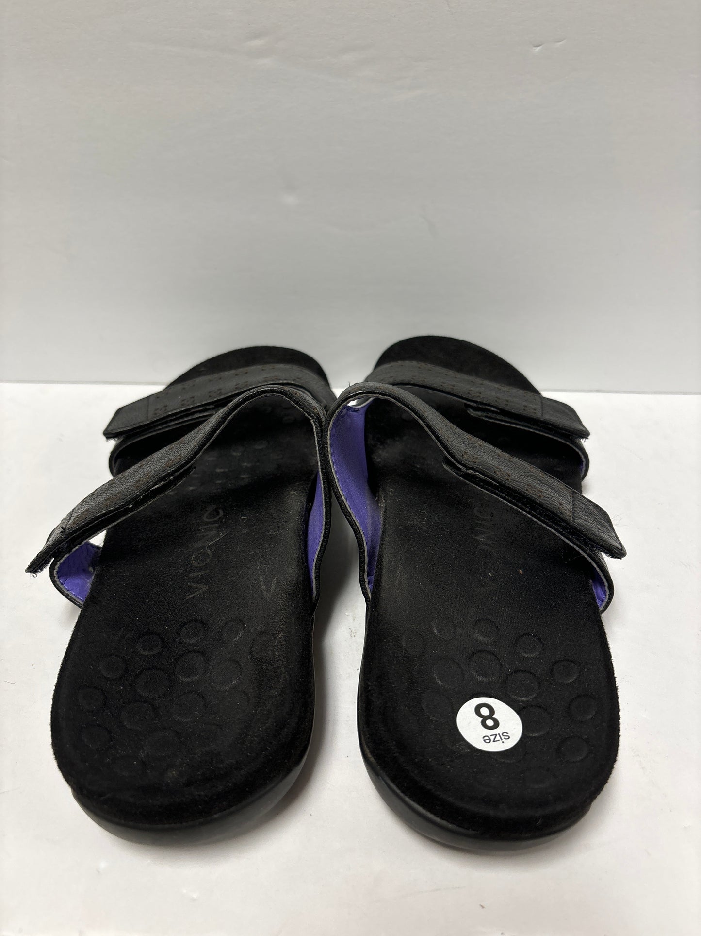 Black Sandals Flats Vionic, Size 8
