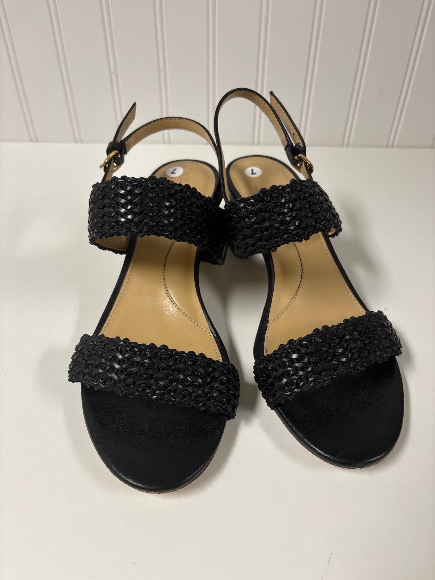 Black Sandals Heels Block Talbots, Size 7