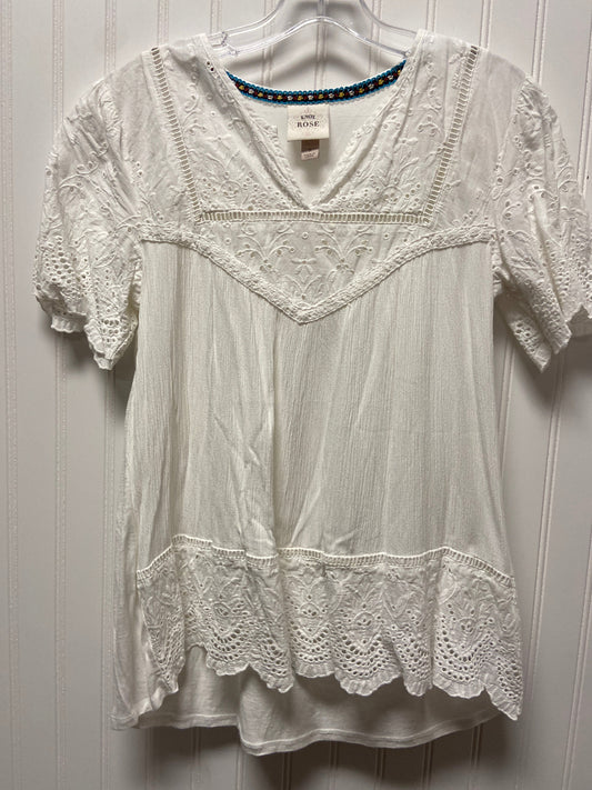 White Top Short Sleeve Knox Rose, Size S