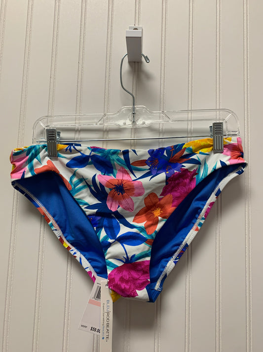 Floral Print Swimsuit Bottom Bleu, Size M