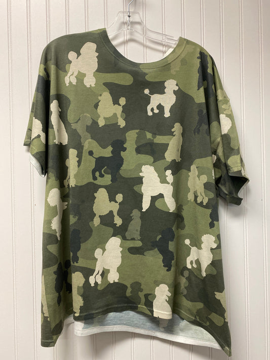 Camouflage Print Top Short Sleeve Jerzees, Size Xl