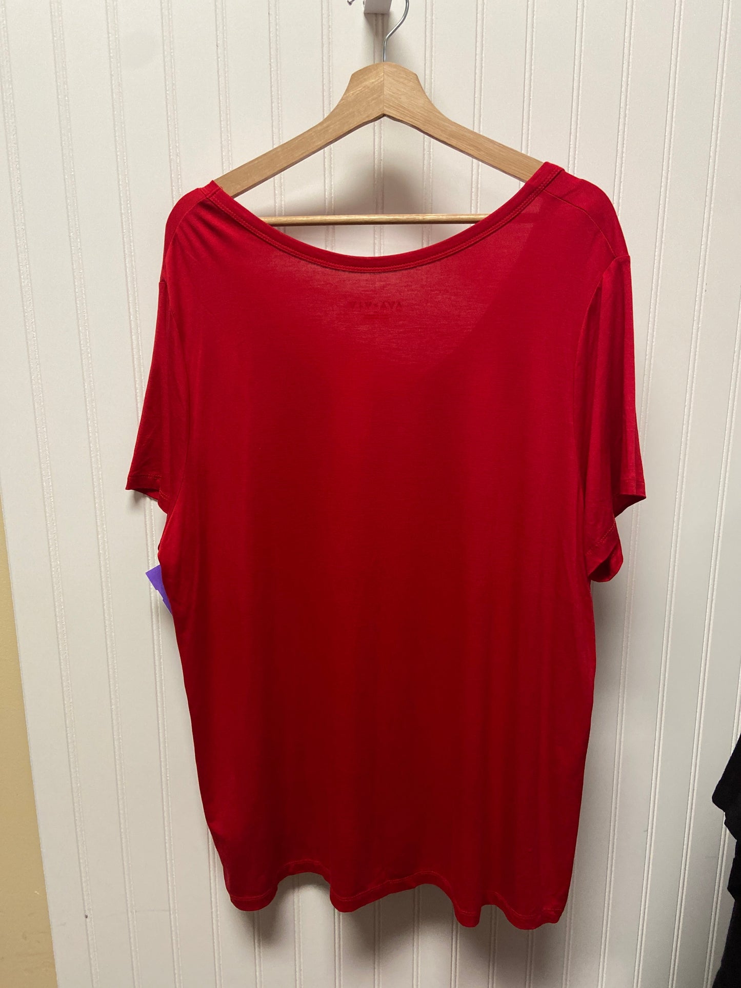 Red Top Short Sleeve Basic Ava & Viv, Size 2x