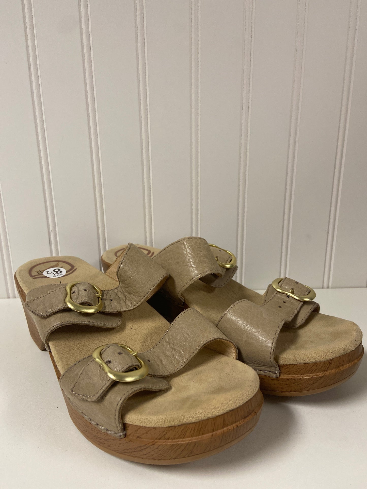 Taupe Sandals Heels Block Dansko, Size 8.5