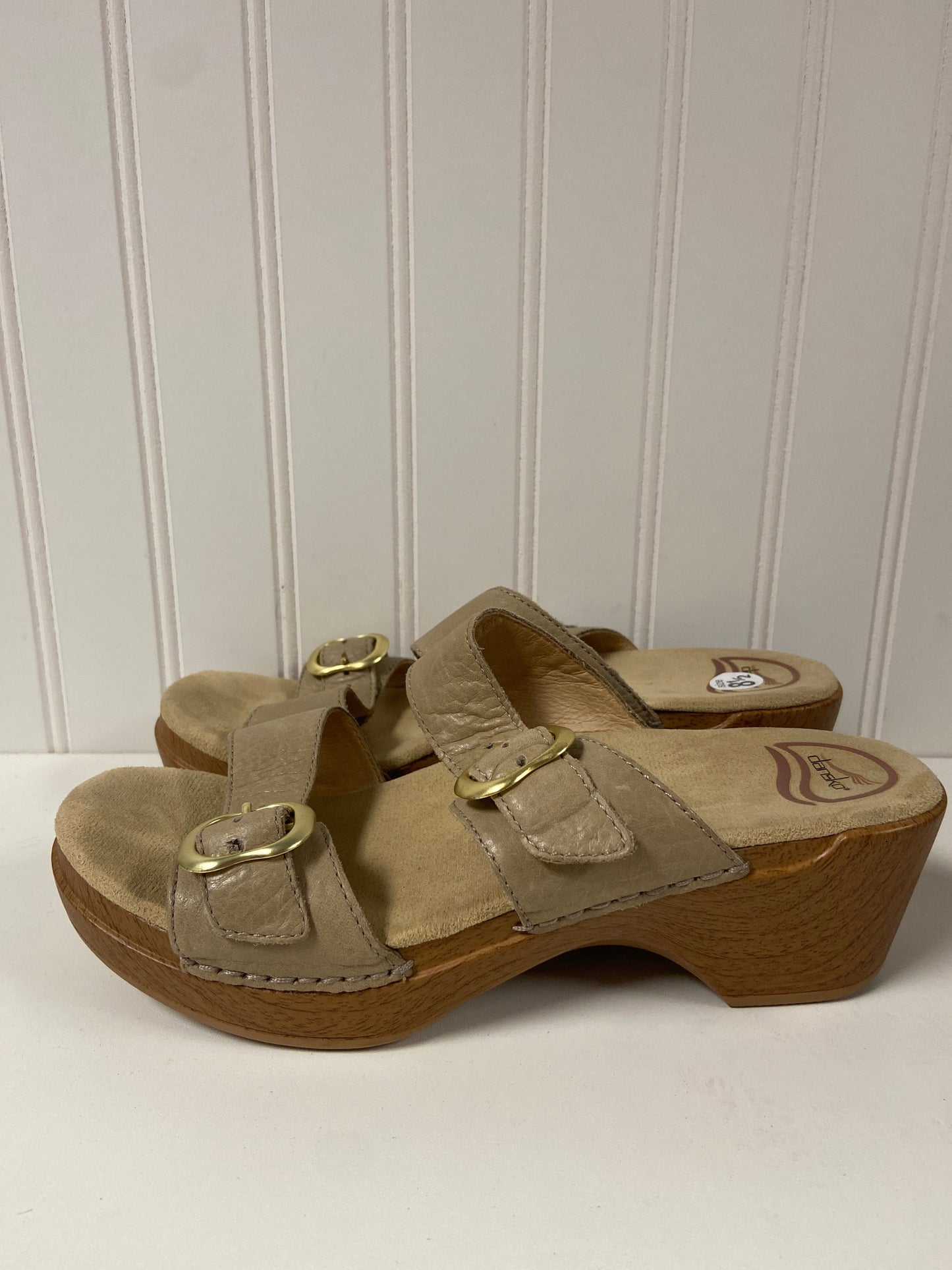 Taupe Sandals Heels Block Dansko, Size 8.5