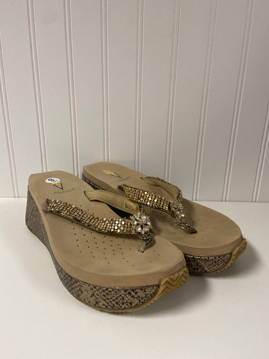 Snakeskin Print Sandals Heels Wedge Volatile, Size 8