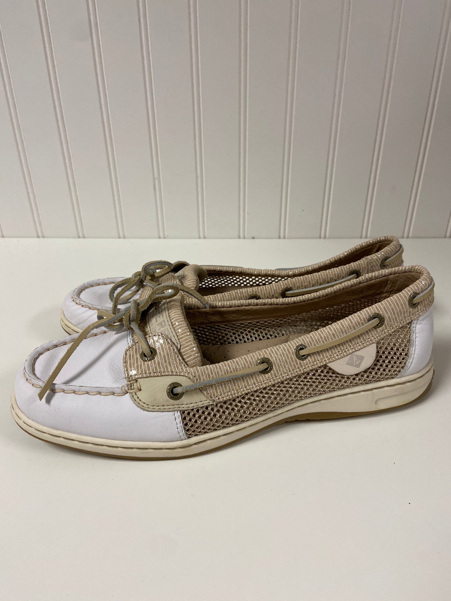 White Shoes Flats Sperry, Size 10