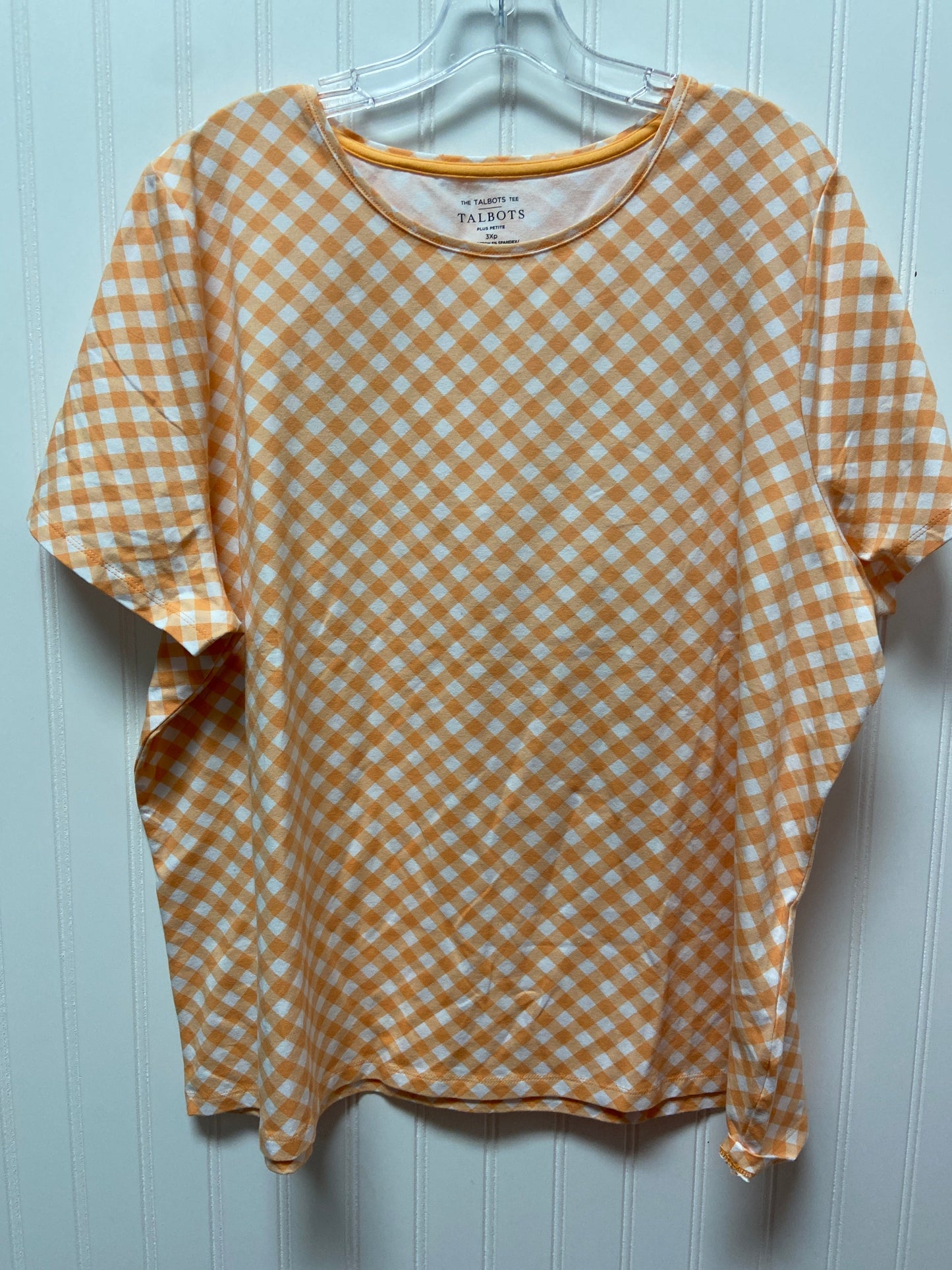 Orange & White Top Short Sleeve Talbots, Size 3x