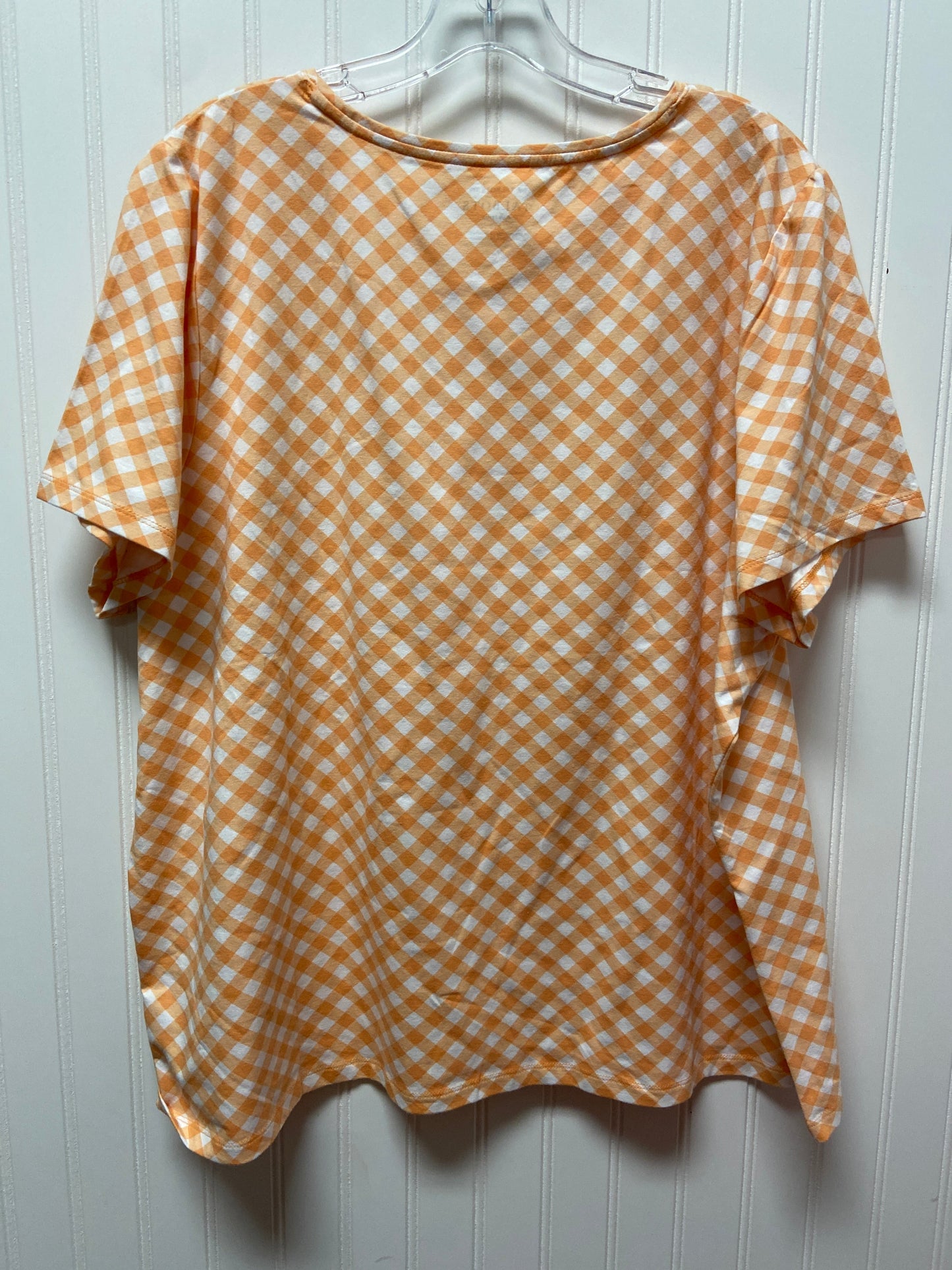 Orange & White Top Short Sleeve Talbots, Size 3x