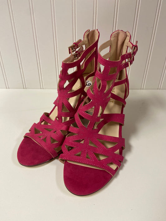 Sandals Heels Wedge By Nine West In Pink, Size: 6.5