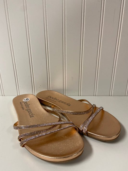 Rose Gold Sandals Flats Clothes Mentor, Size 9.5