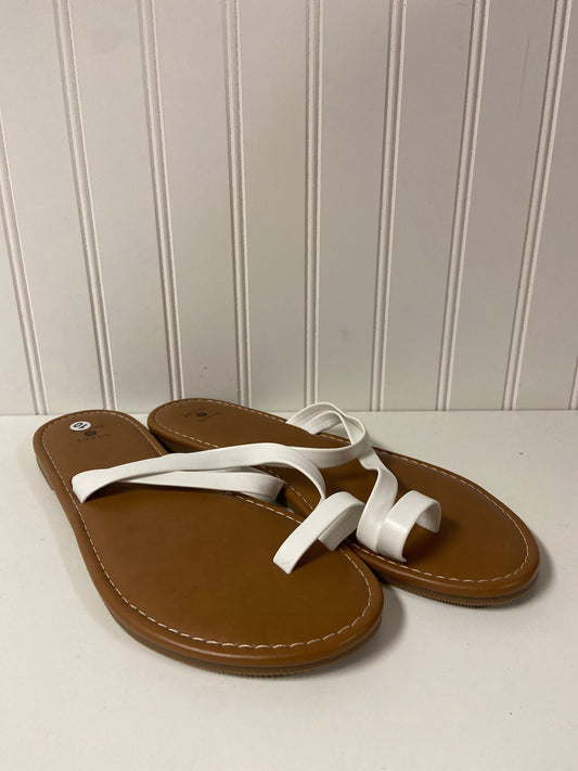 White Sandals Flip Flops Shade & Shore, Size 10