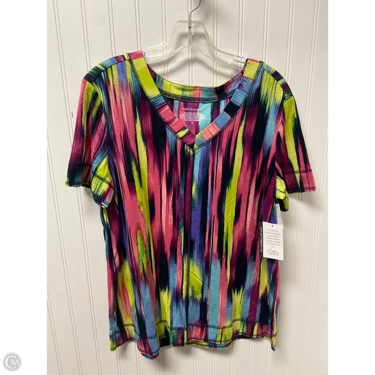 Top Short Sleeve By West Bound In Pink & Yellow, Size: M