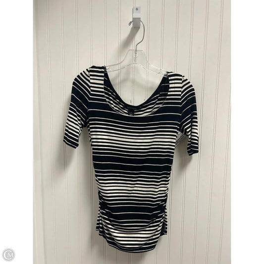 Top Short Sleeve By White House Black Market In Black & White, Size: S