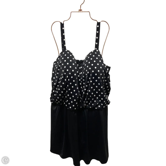 Swimsuit By Clothes Mentor In Black & White, Size: 3x