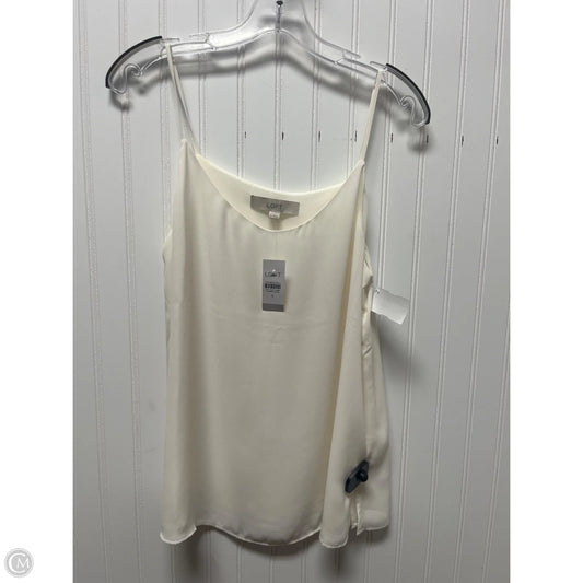 Top Sleeveless By Loft In Ivory, Size: S