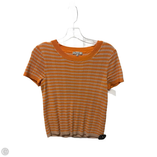 Top Short Sleeve By Madewell In Orange & Tan, Size: M