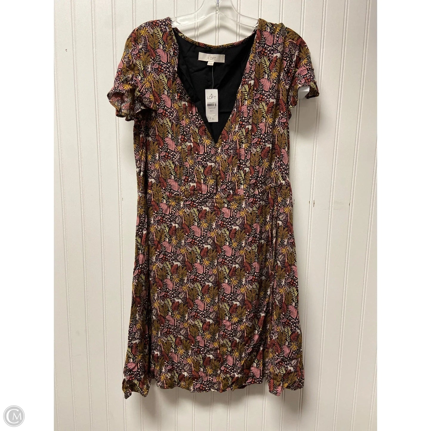 Dress Casual Short By Loft In Tropical Print, Size: M