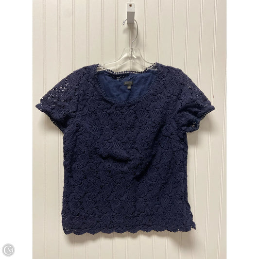 Top Short Sleeve By Talbots In Navy, Size: L