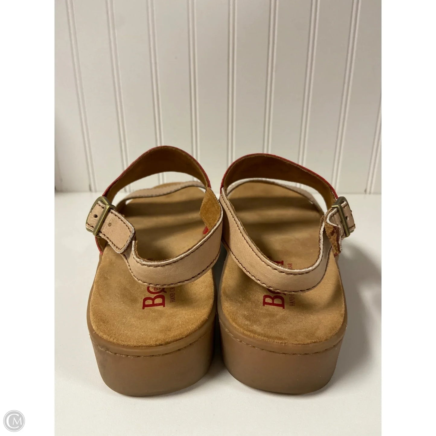 Sandals Flats By Born In Red & Tan, Size: 10